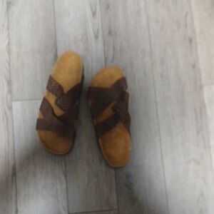 Kids Brown Suede Sandals